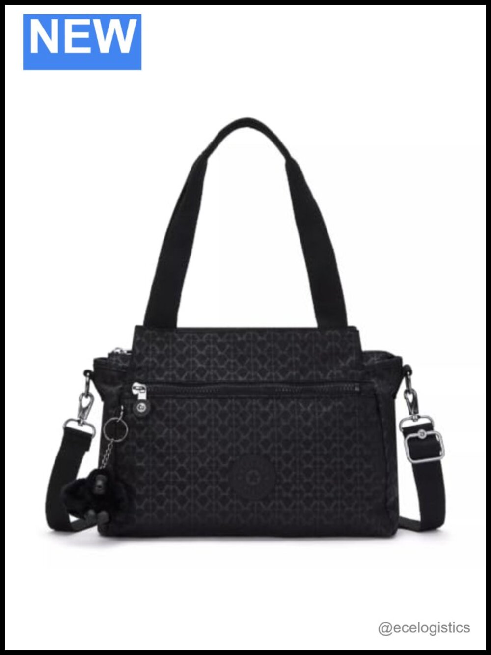 Kipling Elysia Lightweight Nylon Crossbody Bag with Multiple Pockets